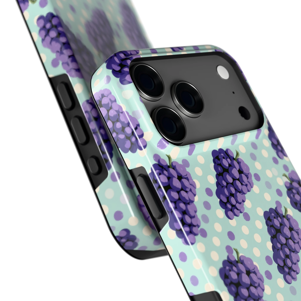 Druiven op Stippen hoesje voor iPhone 17 Pro Max, close-up