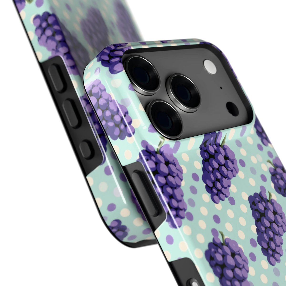 Druiven op Stippen hoesje voor iPhone 18 Pro, close-up