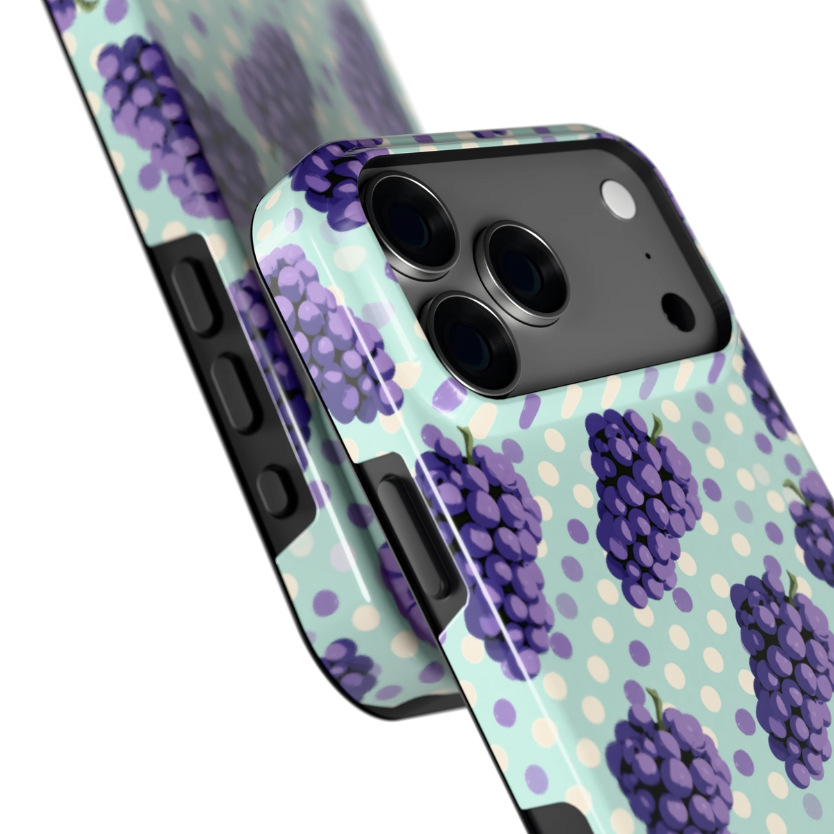 Druiven op Stippen hoesje voor iPhone 18 Pro Max, close-up