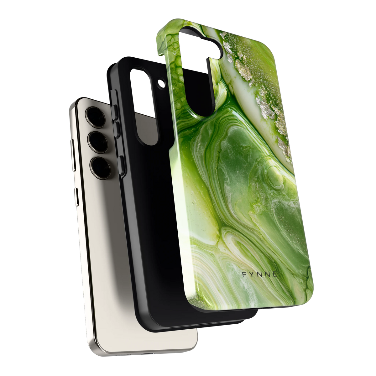 Groene marmerstroom hoesje voor Galaxy S23, los van de telefoon