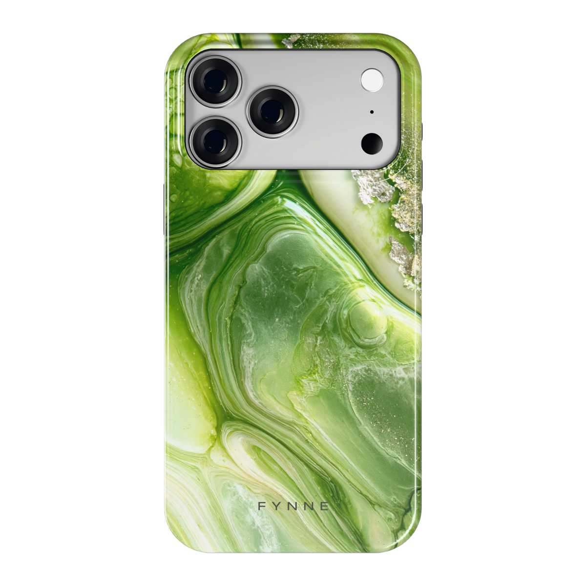 Groene marmerstroom hoesje voor iPhone 18 Pro Max, achterkant