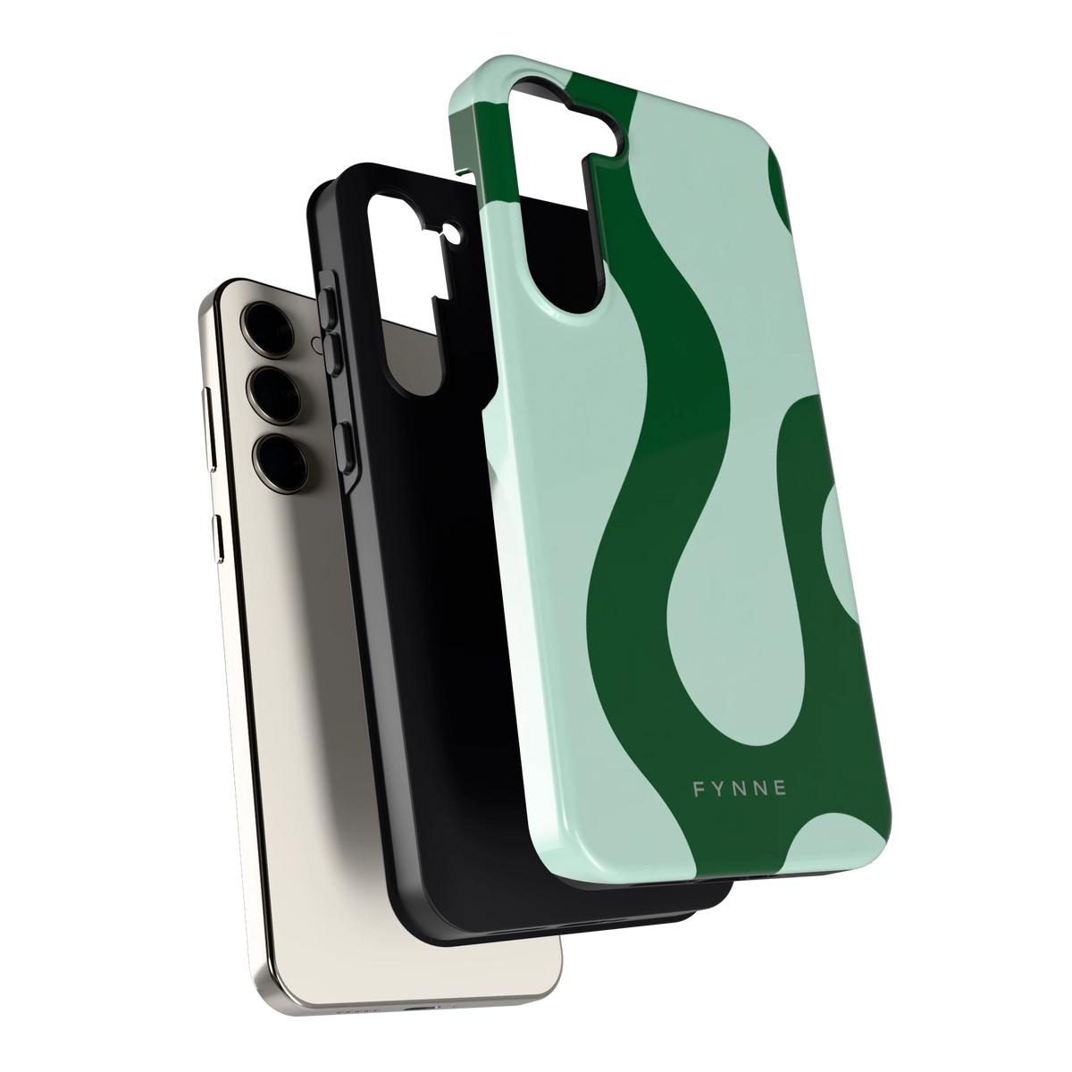Groene golven hoesje voor Galaxy S23+, los van de telefoon