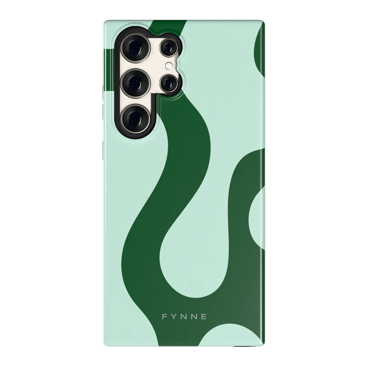 Groene golven hoesje voor Galaxy S23 Ultra, achterkant
