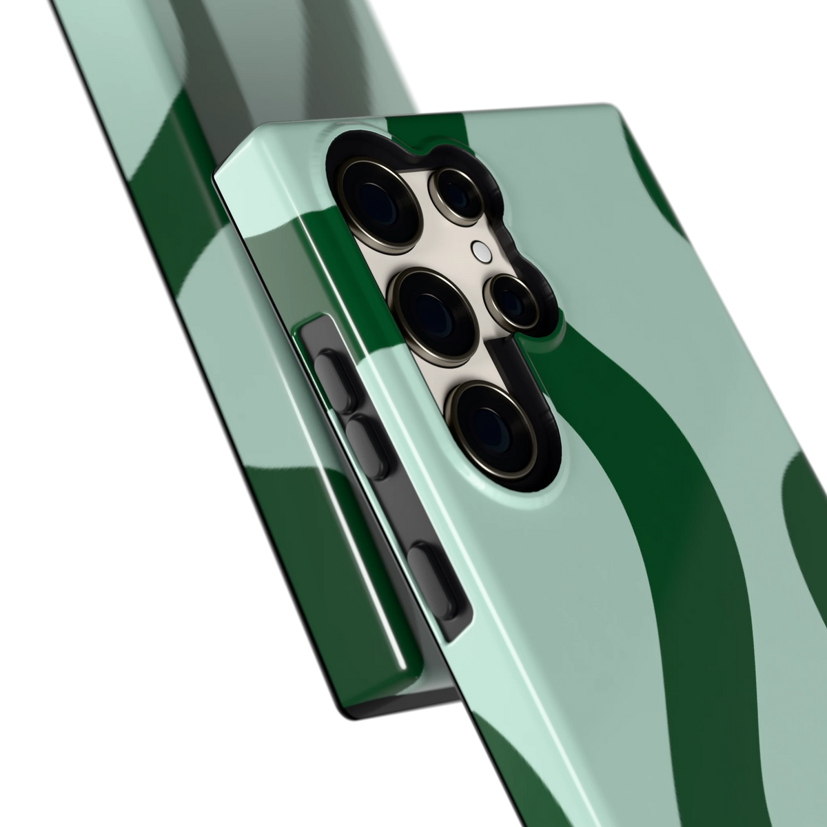 Groene golven hoesje voor Galaxy S23 Ultra, close-up