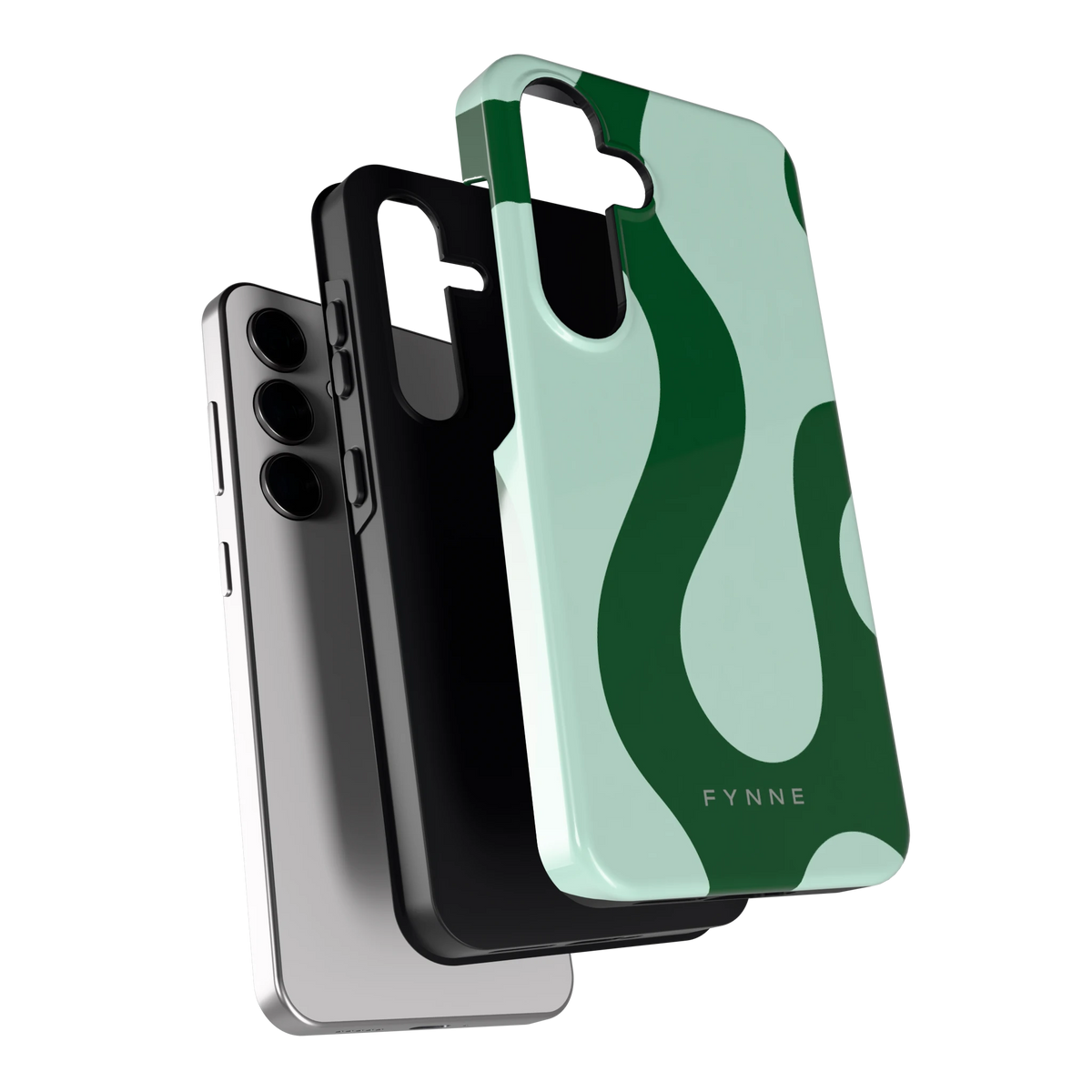 Groene golven hoesje voor Galaxy S24, los van de telefoon