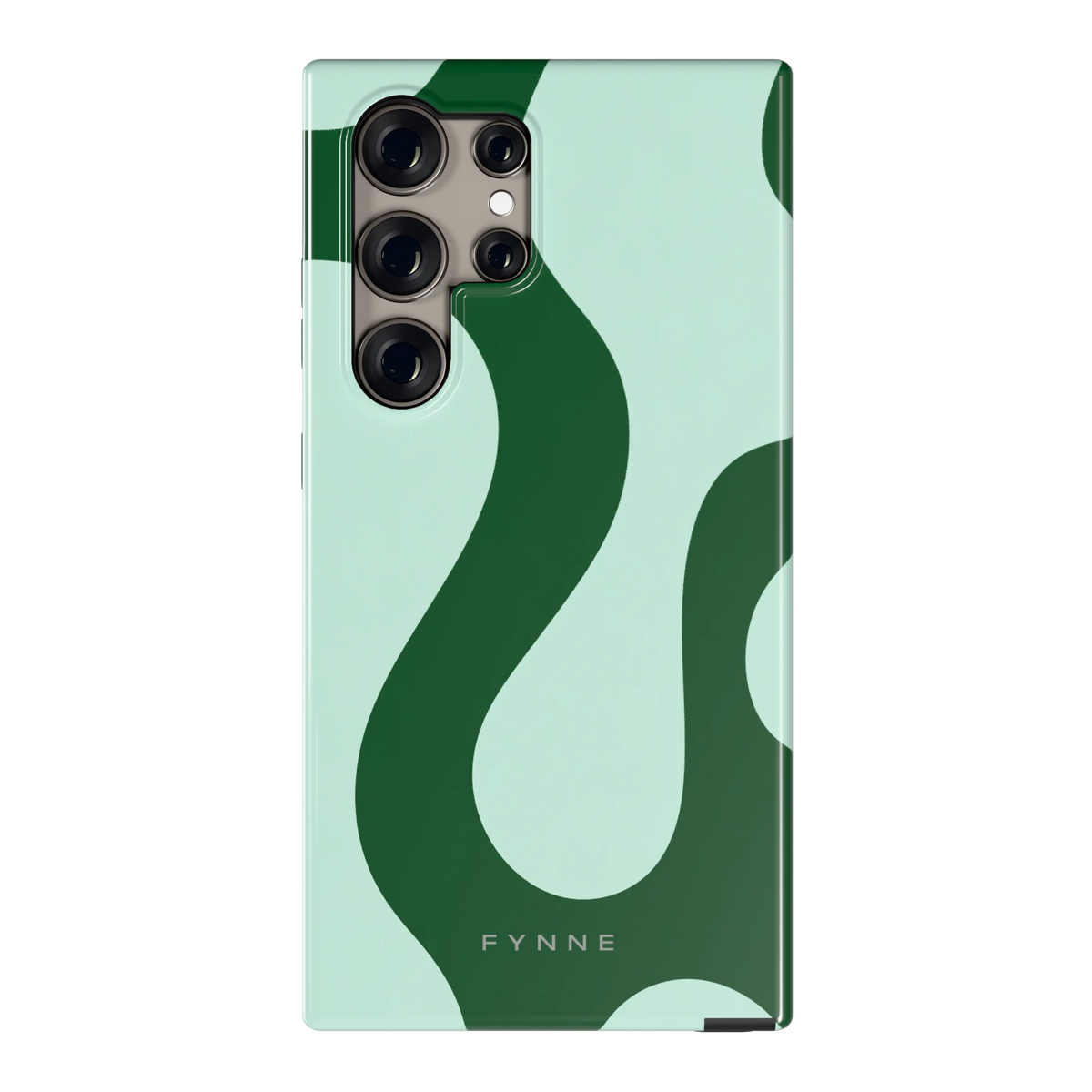 Groene golven hoesje voor Galaxy S24 Ultra, achterkant