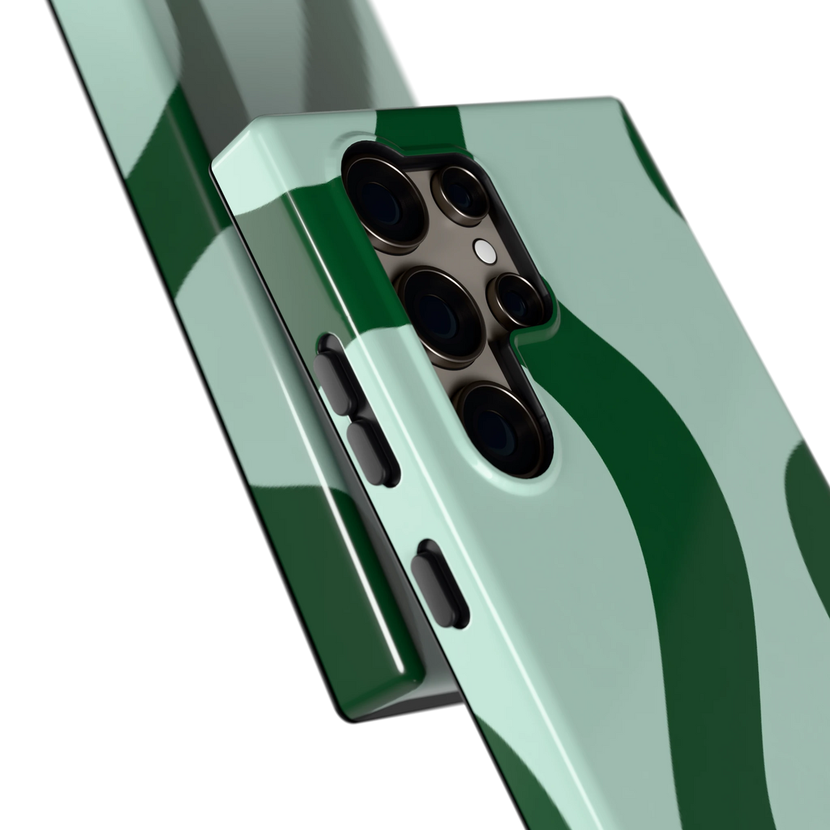 Groene golven hoesje voor Galaxy S24 Ultra, close-up