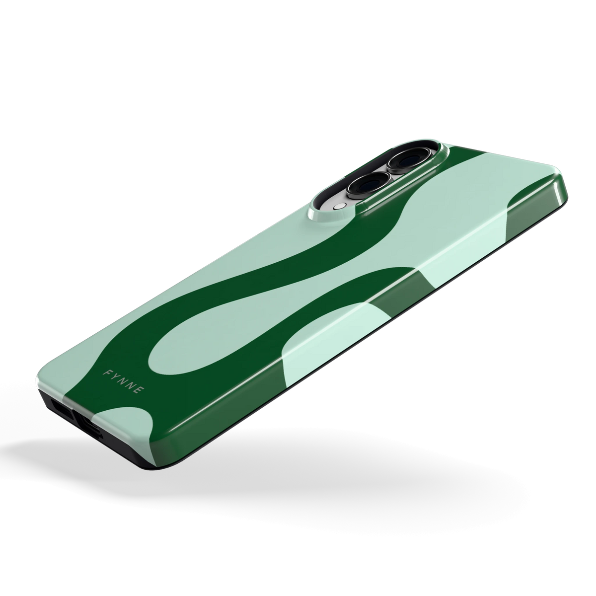 Groene golven hoesje voor Galaxy S25 Edge, schuin