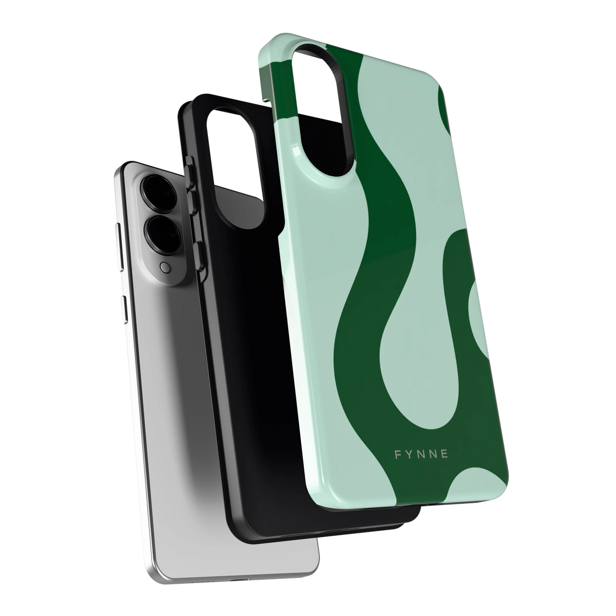 Groene golven hoesje voor Galaxy S25 Edge, los van de telefoon