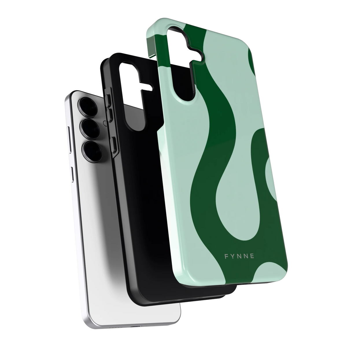 Groene golven hoesje voor Galaxy S25 FE, los van de telefoon