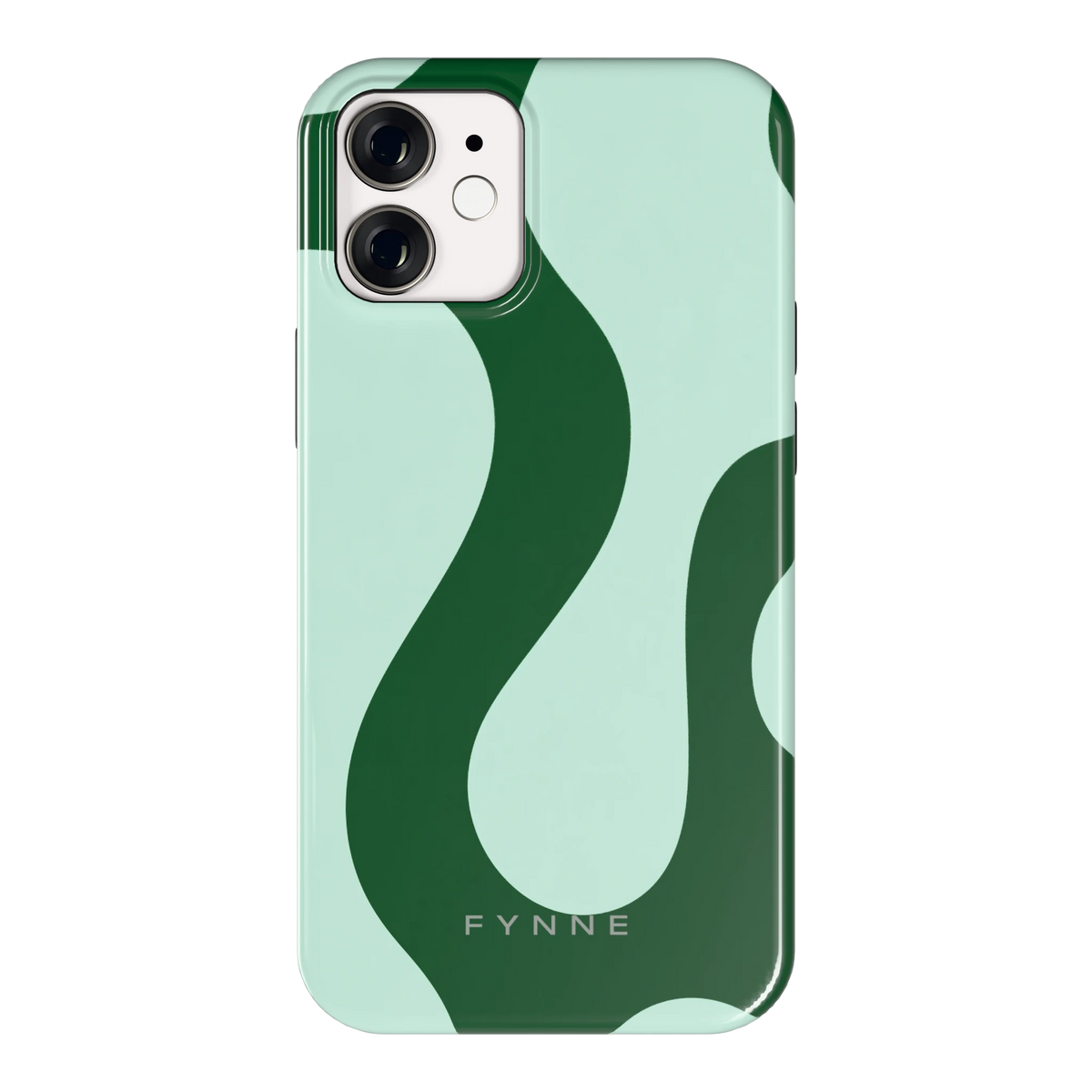Groene golven hoesje voor iPhone 12 mini, achterkant
