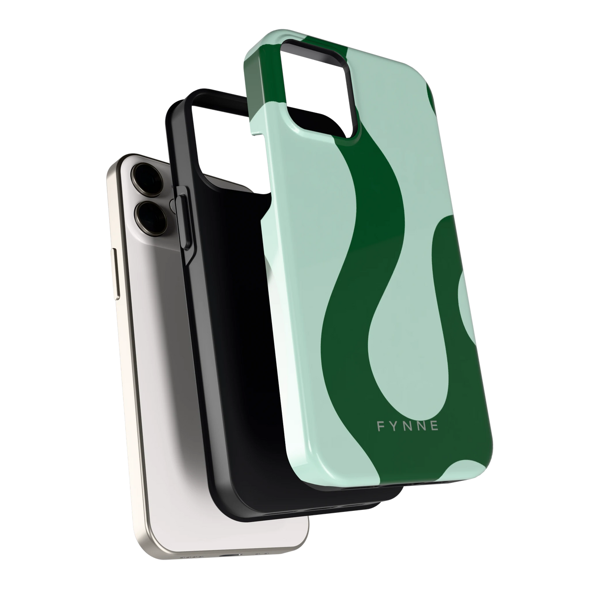 Groene golven hoesje voor iPhone 12 mini, los van de telefoon
