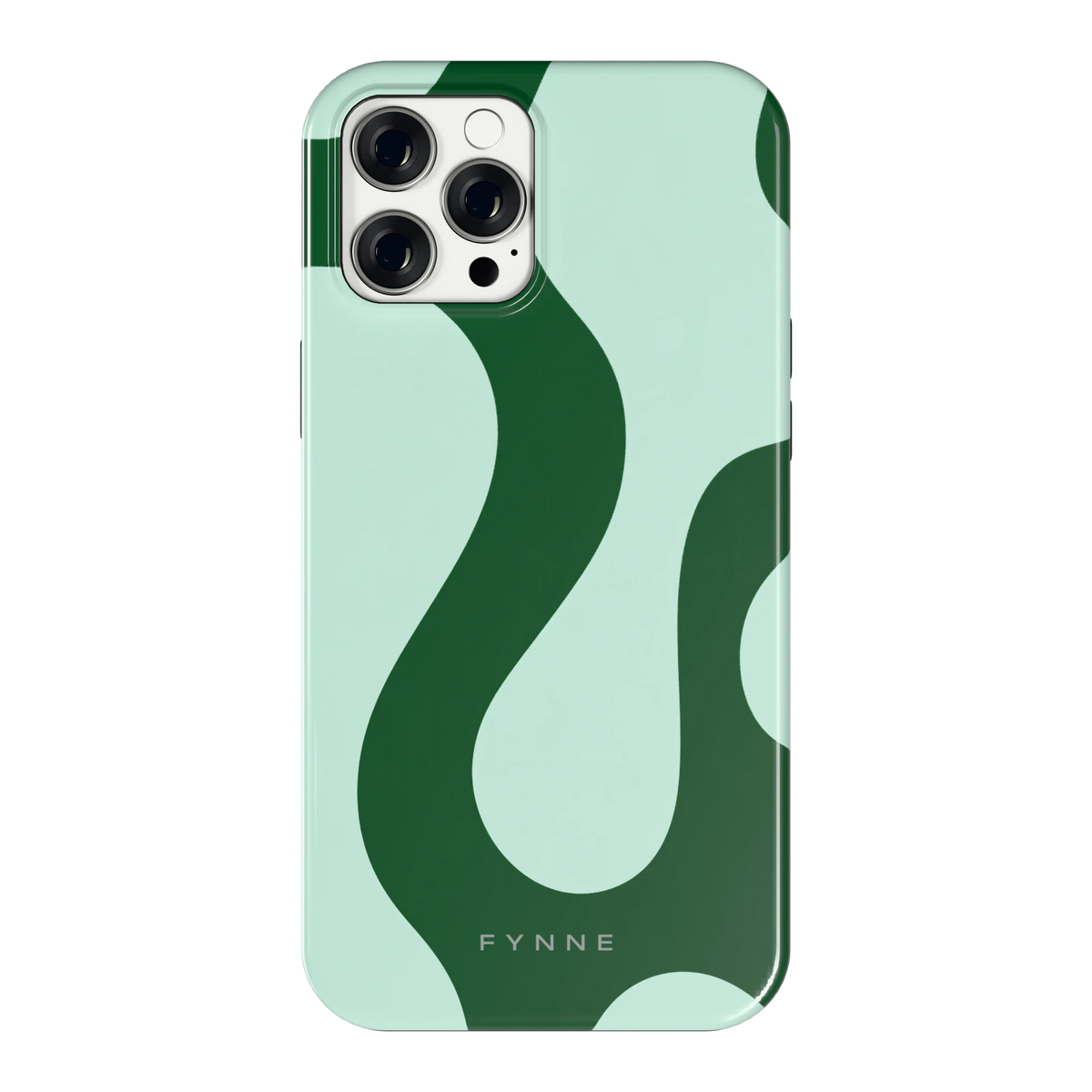 Groene golven hoesje voor iPhone 12 Pro Max, achterkant