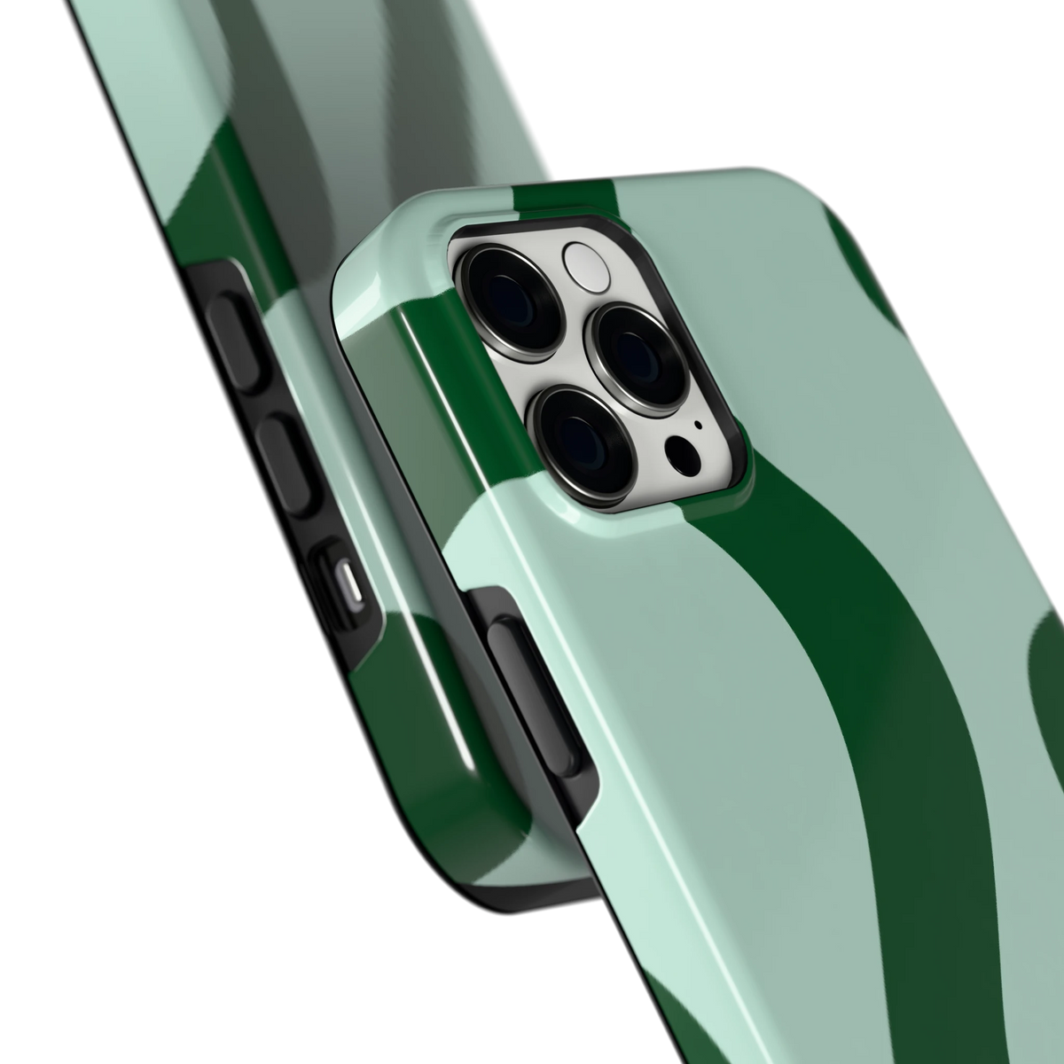 Groene golven hoesje voor iPhone 12 Pro Max, close-up