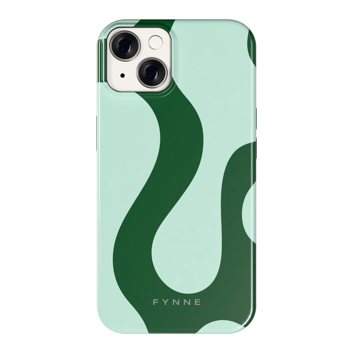 Groene golven hoesje voor iPhone 14, achterkant