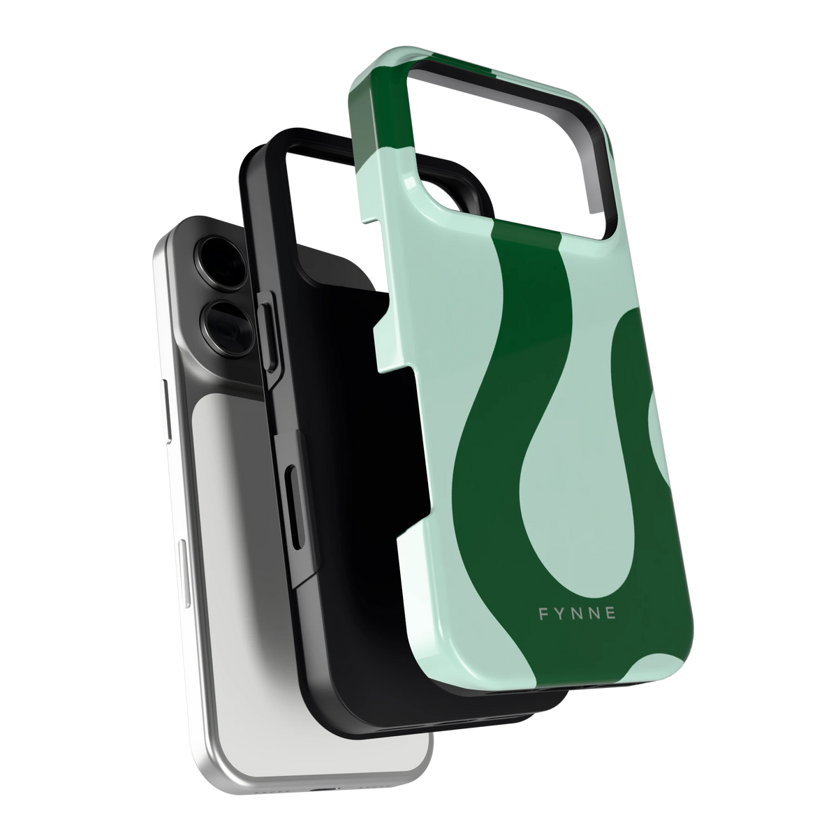 Groene golven hoesje voor iPhone 17 Pro, los van de telefoon