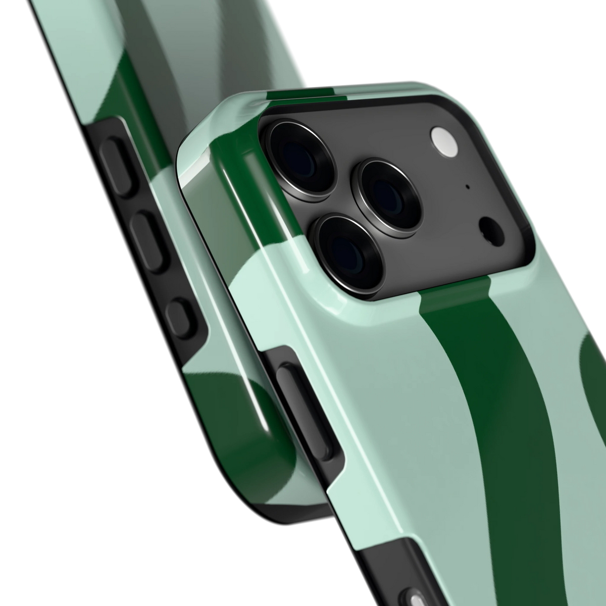 Groene golven hoesje voor iPhone 17 Pro, close-up