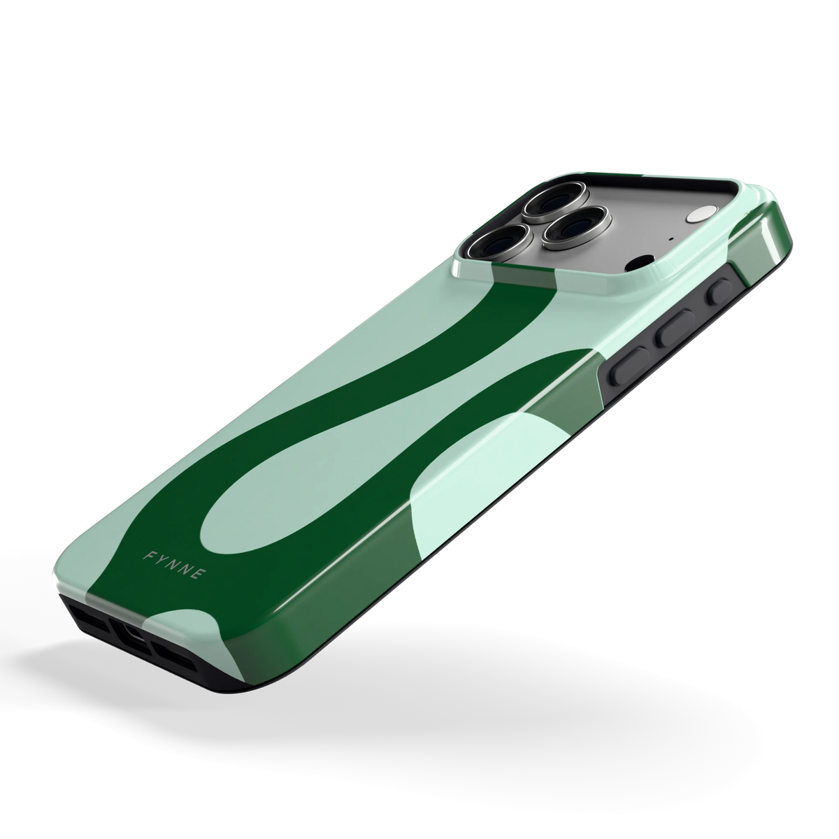 Groene golven hoesje voor iPhone 18 Pro Max, schuin