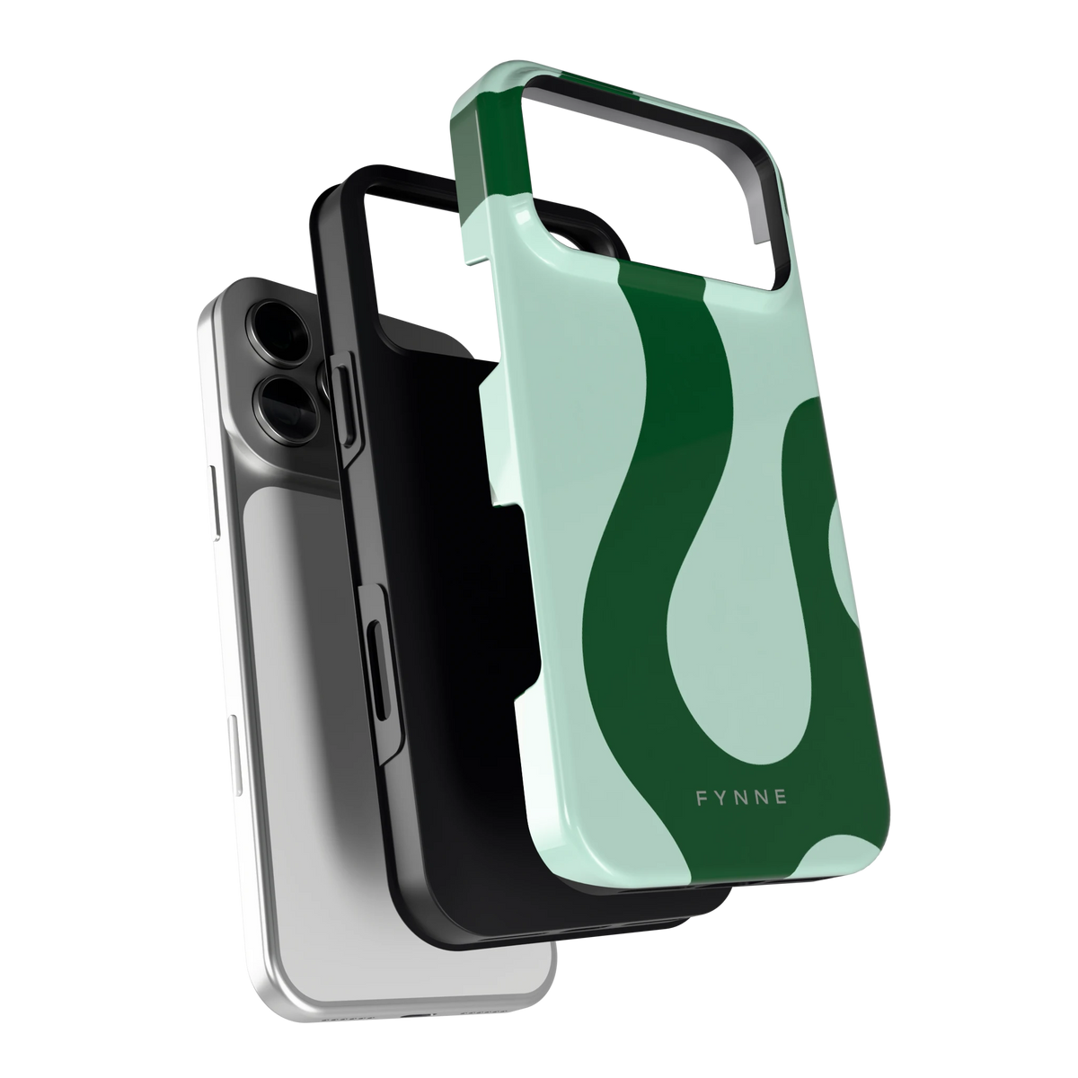 Groene golven hoesje voor iPhone 18 Pro Max, los van de telefoon