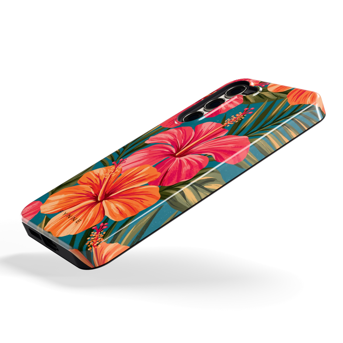 Hibiscus Paradijs hoesje voor Galaxy S23+, schuin