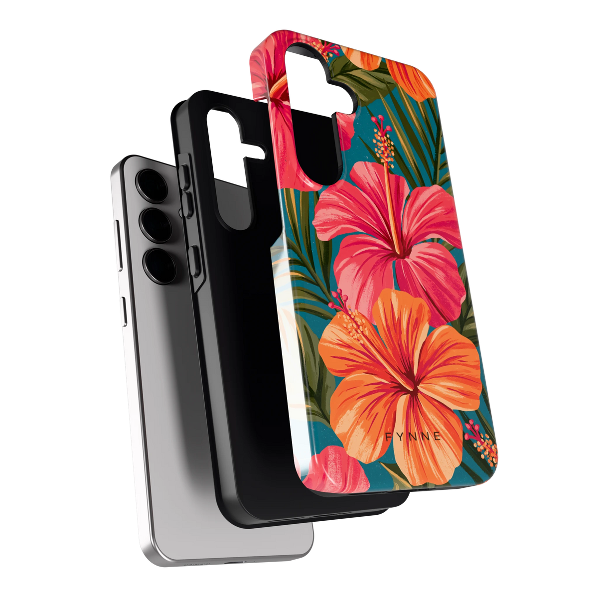 Hibiscus Paradijs hoesje voor Galaxy S24, los van de telefoon