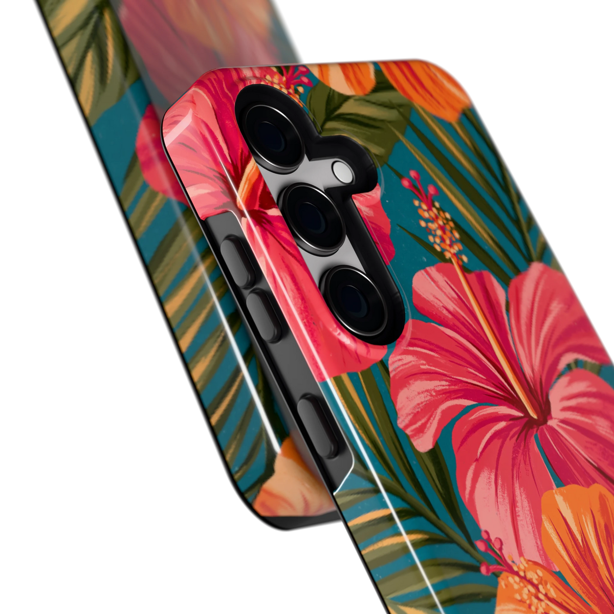 Hibiscus Paradijs hoesje voor Galaxy S24, close-up