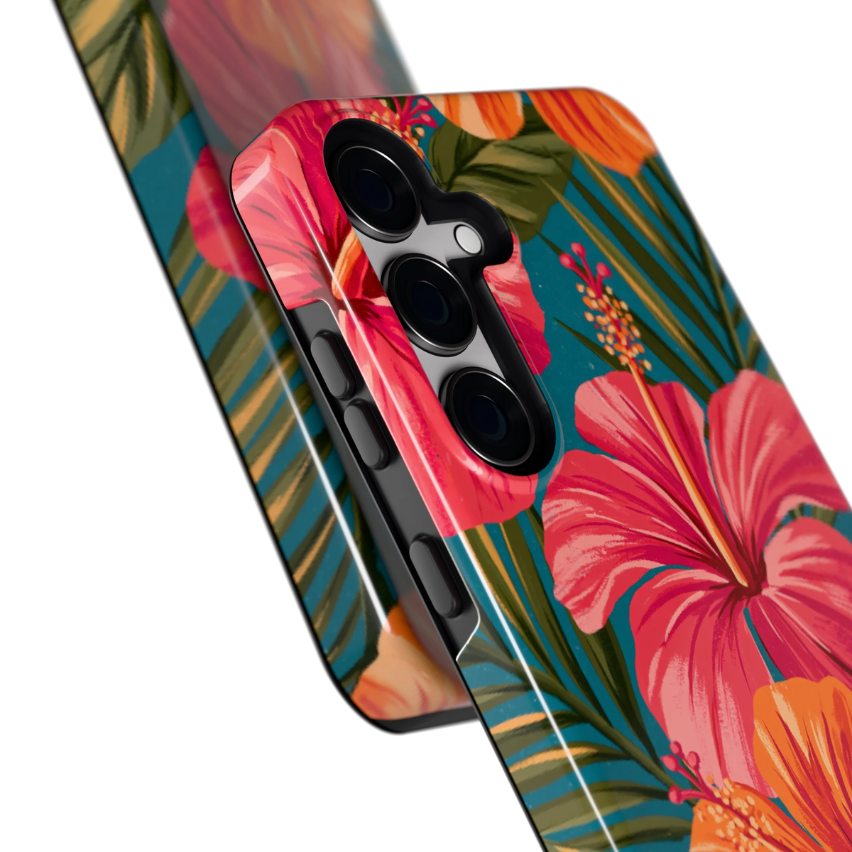 Hibiscus Paradijs hoesje voor Galaxy S24+, close-up
