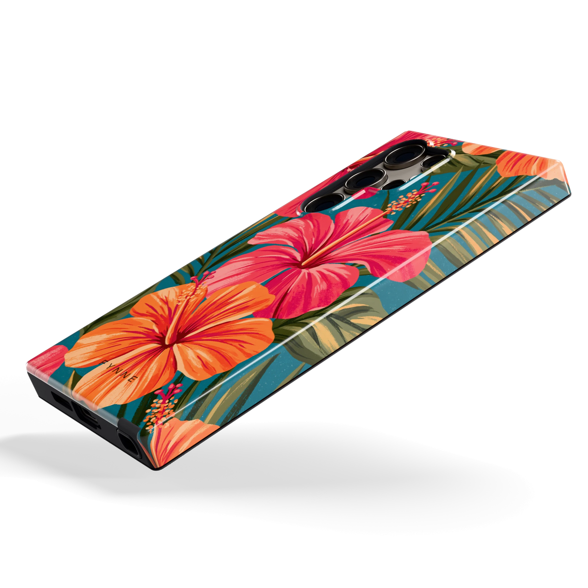 Hibiscus Paradijs hoesje voor Galaxy S24 Ultra, schuin