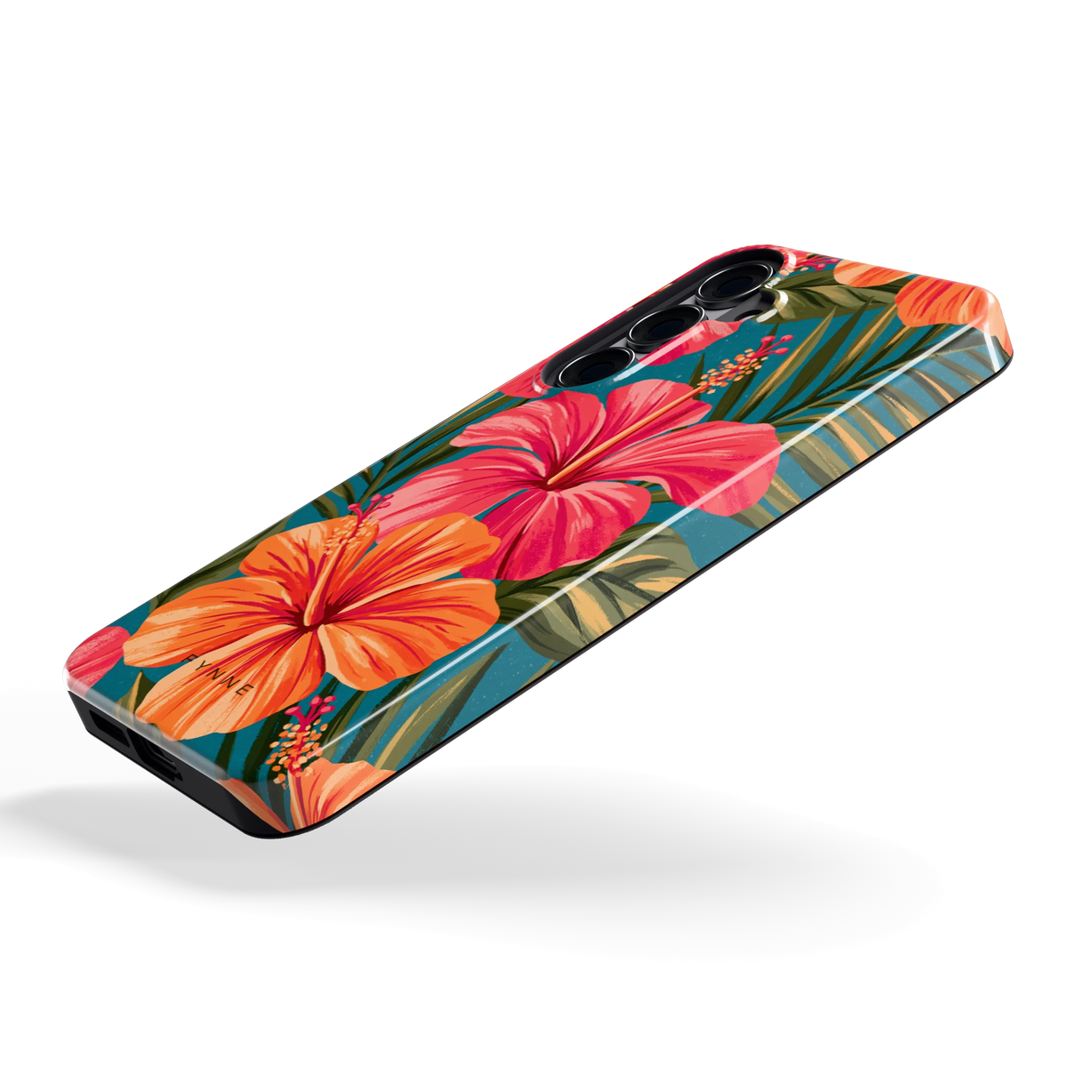 Hibiscus Paradijs hoesje voor Galaxy S25+, schuin
