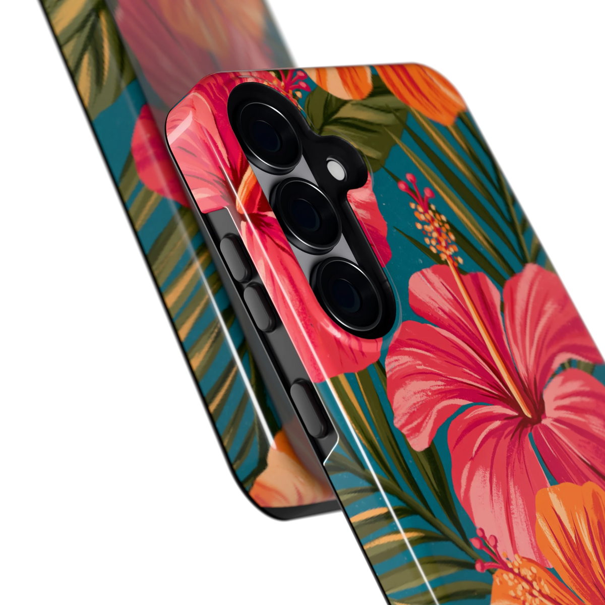 Hibiscus Paradijs hoesje voor Galaxy S25+, close-up
