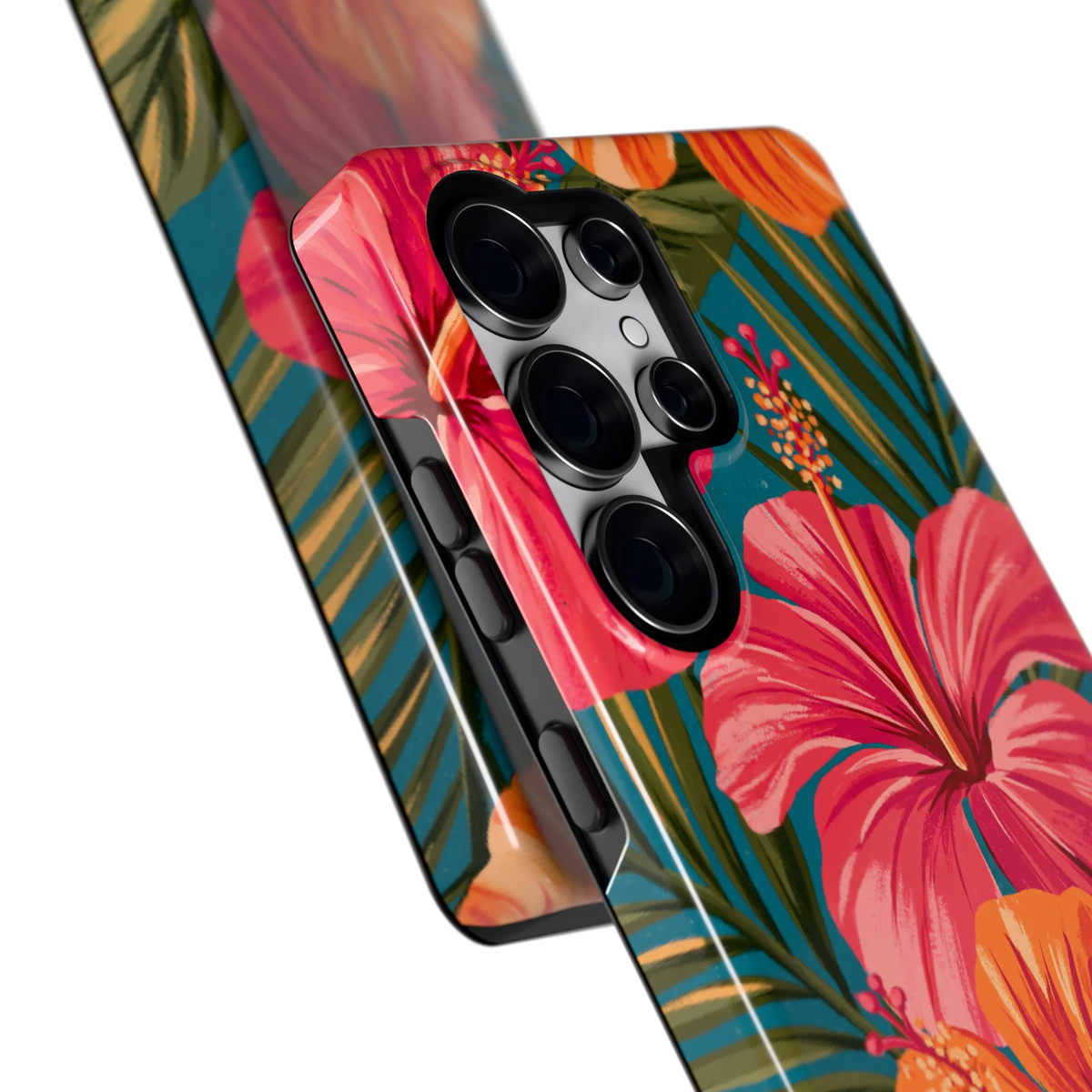 Hibiscus Paradijs hoesje voor Galaxy S25 Ultra, close-up