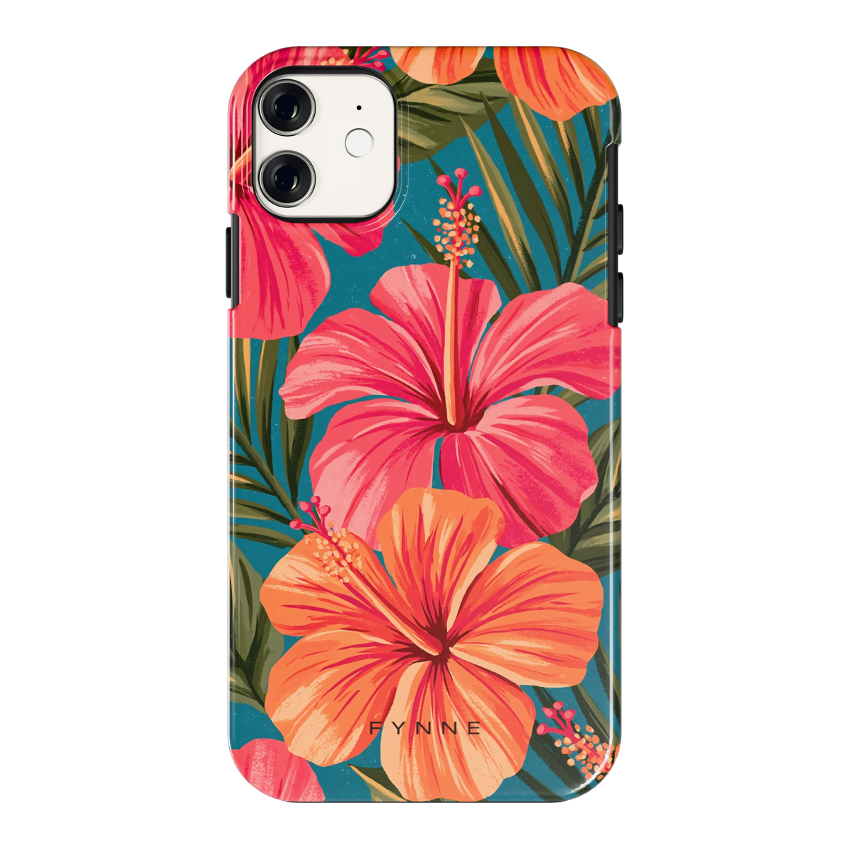 Hibiscus Paradijs hoesje voor iPhone 11, achterkant