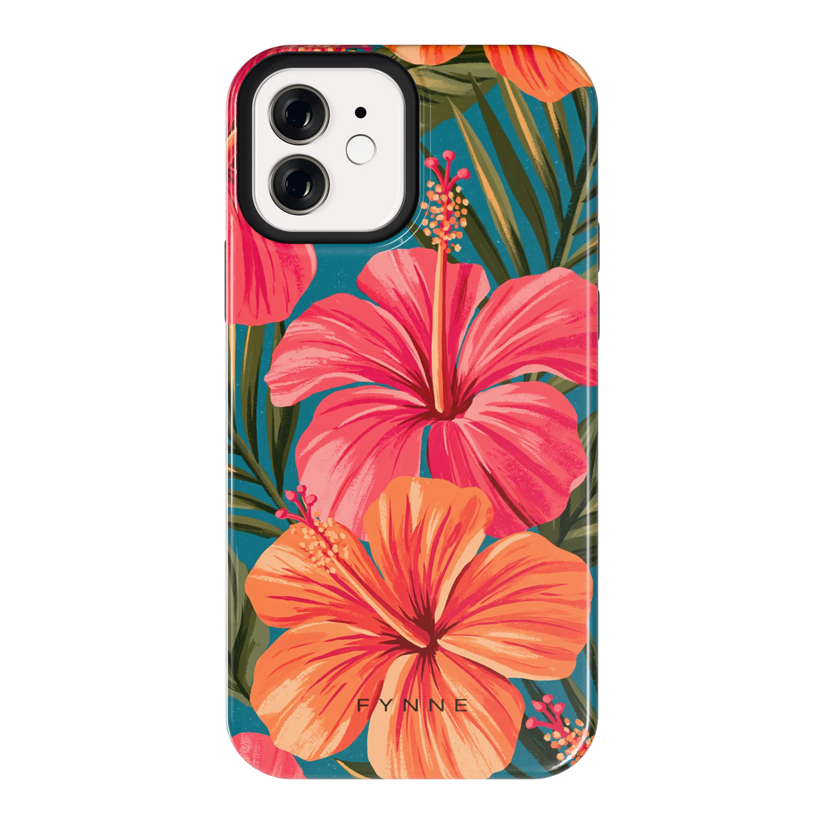 Hibiscus Paradijs hoesje voor iPhone 12, achterkant