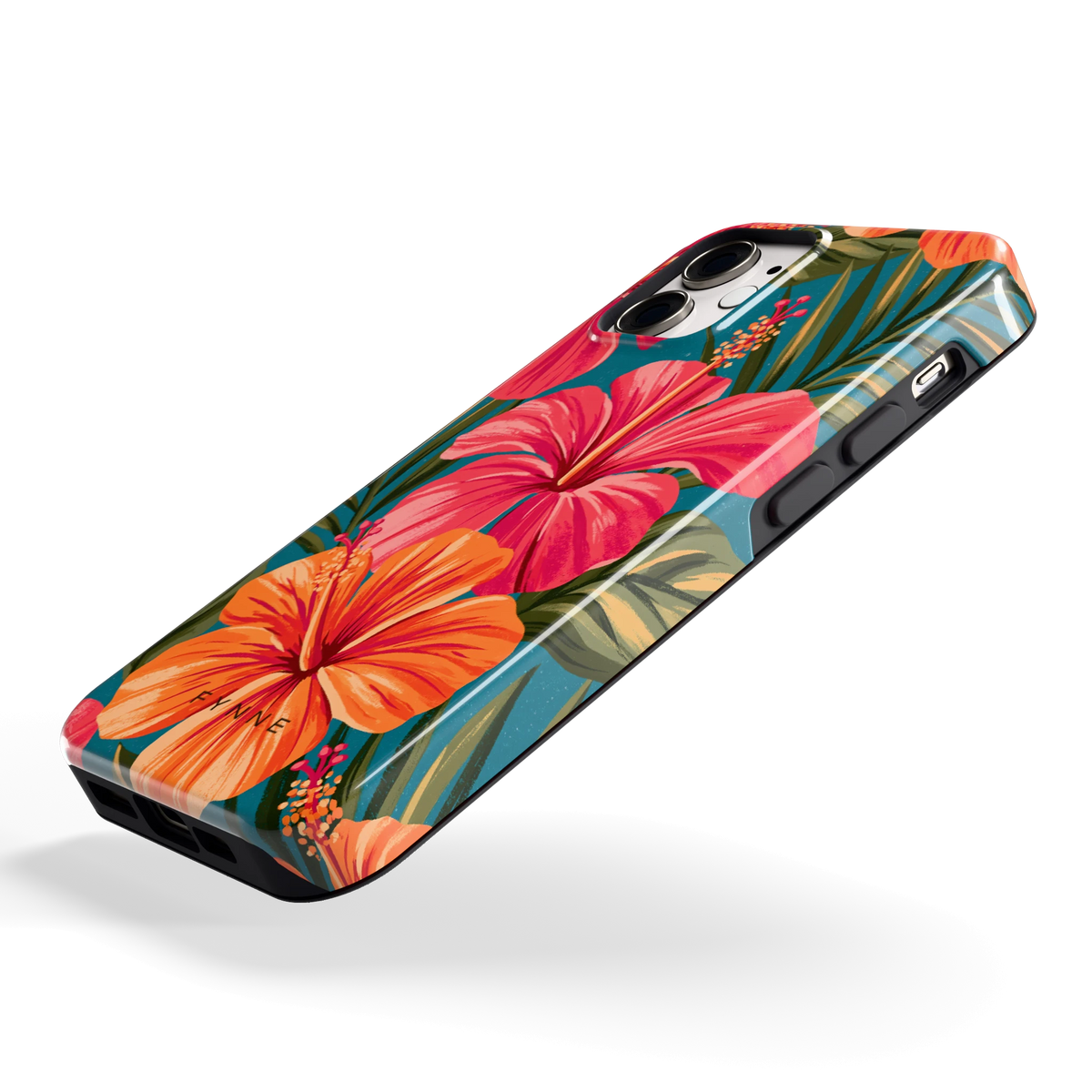 Hibiscus Paradijs hoesje voor iPhone 12 mini, schuin