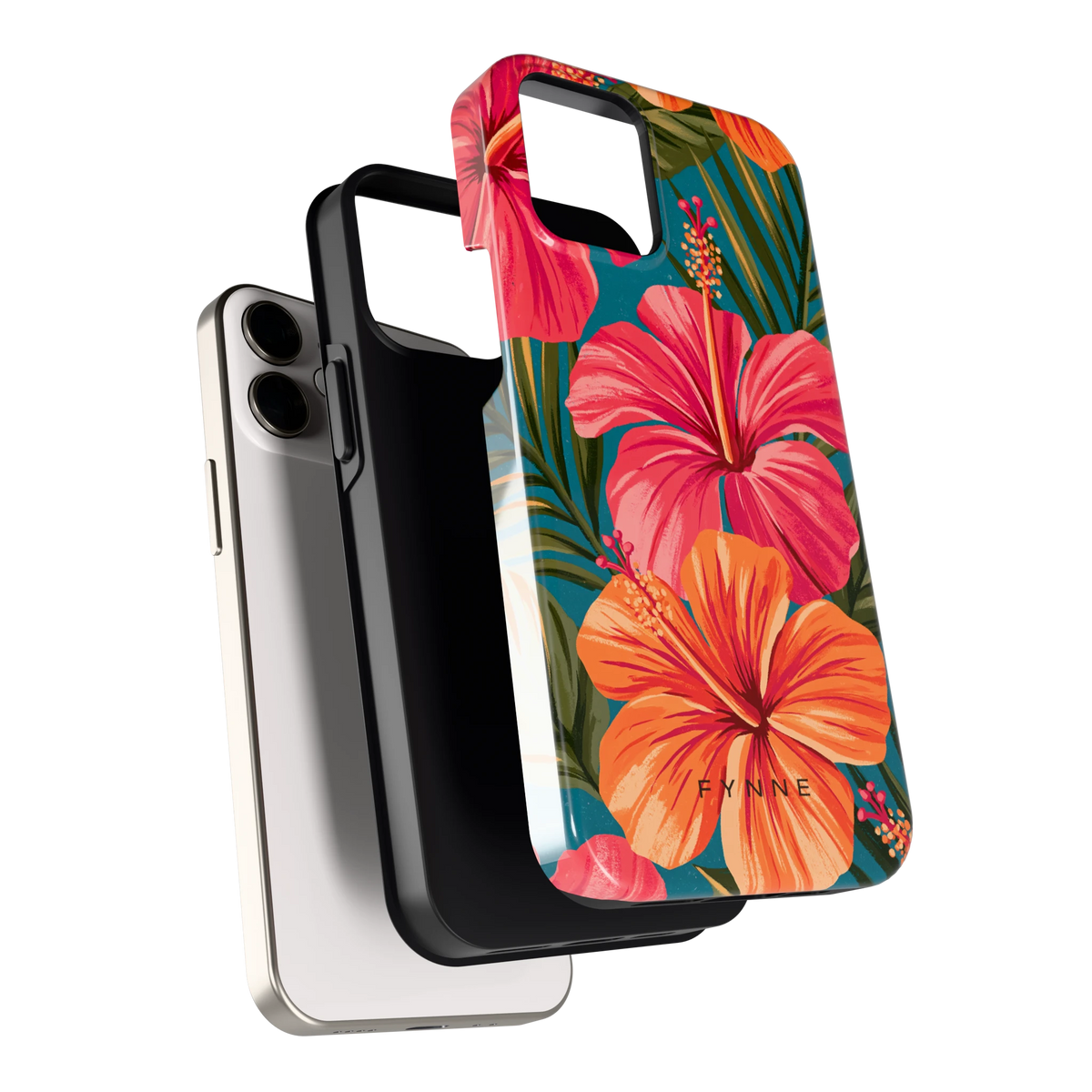 Hibiscus Paradijs hoesje voor iPhone 12 mini, los van de telefoon