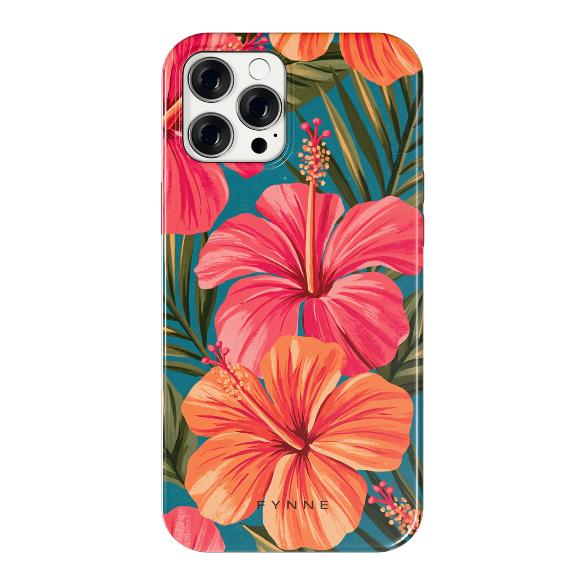 Hibiscus Paradijs hoesje voor iPhone 12 Pro Max, achterkant
