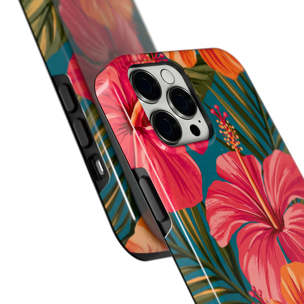 Hibiscus Paradijs hoesje voor iPhone 12 Pro Max, close-up
