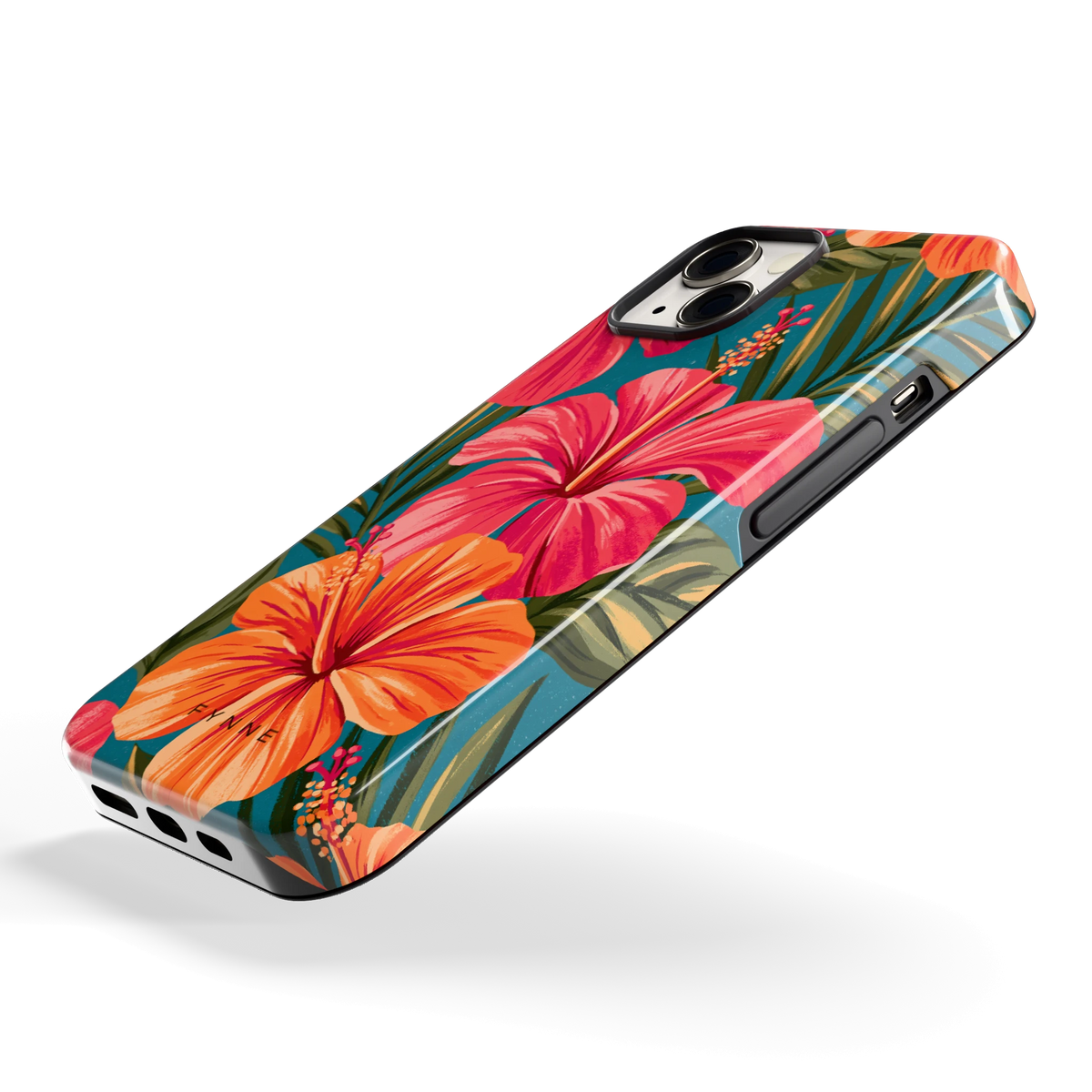 Hibiscus Paradijs hoesje voor iPhone 13, schuin
