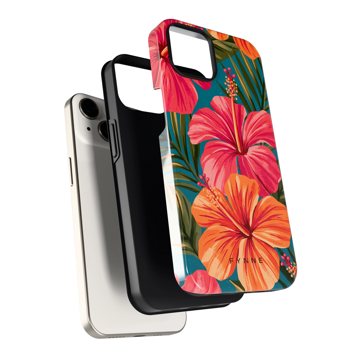 Hibiscus Paradijs hoesje voor iPhone 13, los van de telefoon
