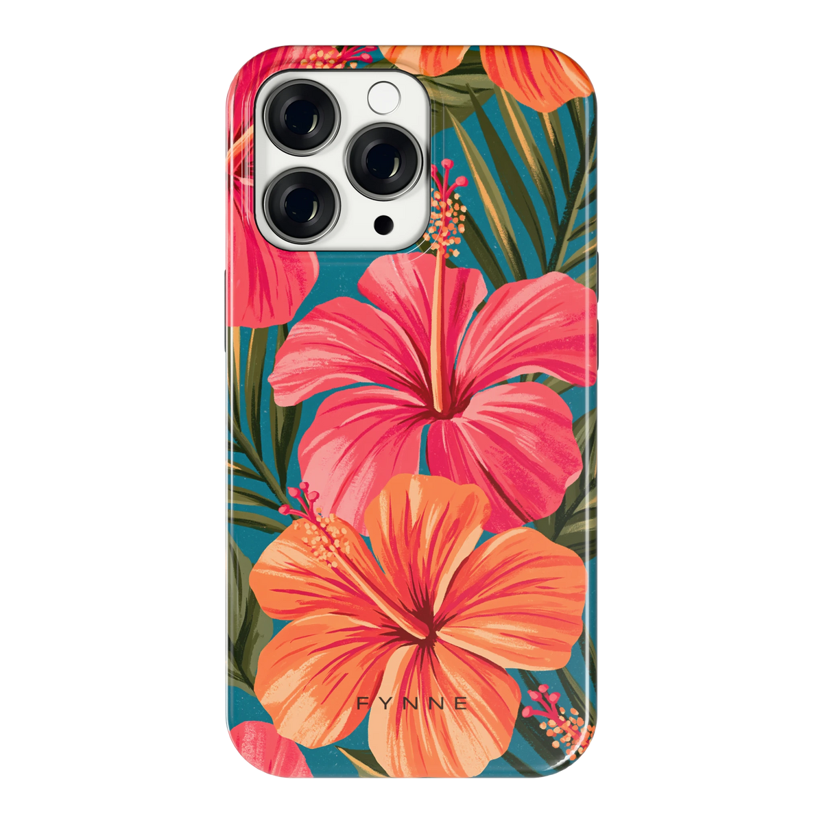 Hibiscus Paradijs hoesje voor iPhone 13 Pro, achterkant