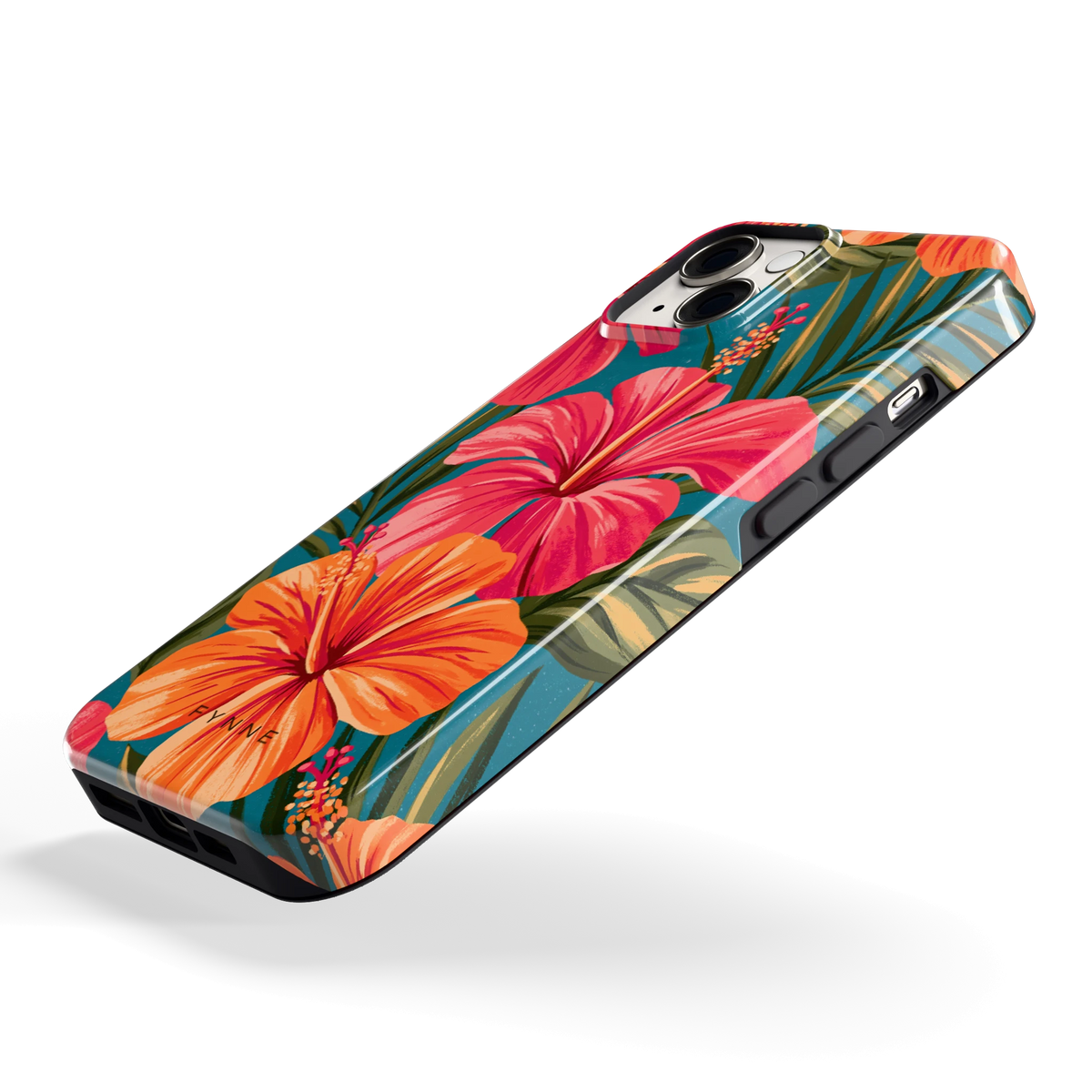 Hibiscus Paradijs hoesje voor iPhone 14, schuin