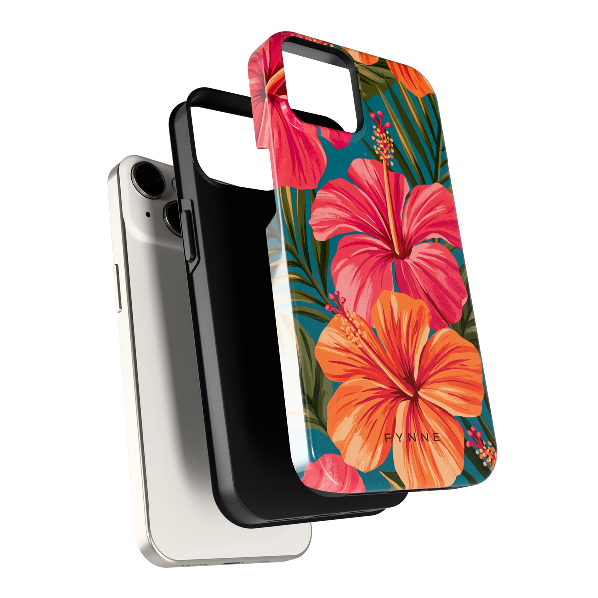 Hibiscus Paradijs hoesje voor iPhone 14, los van de telefoon