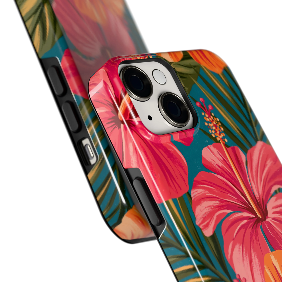 Hibiscus Paradijs hoesje voor iPhone 14, close-up