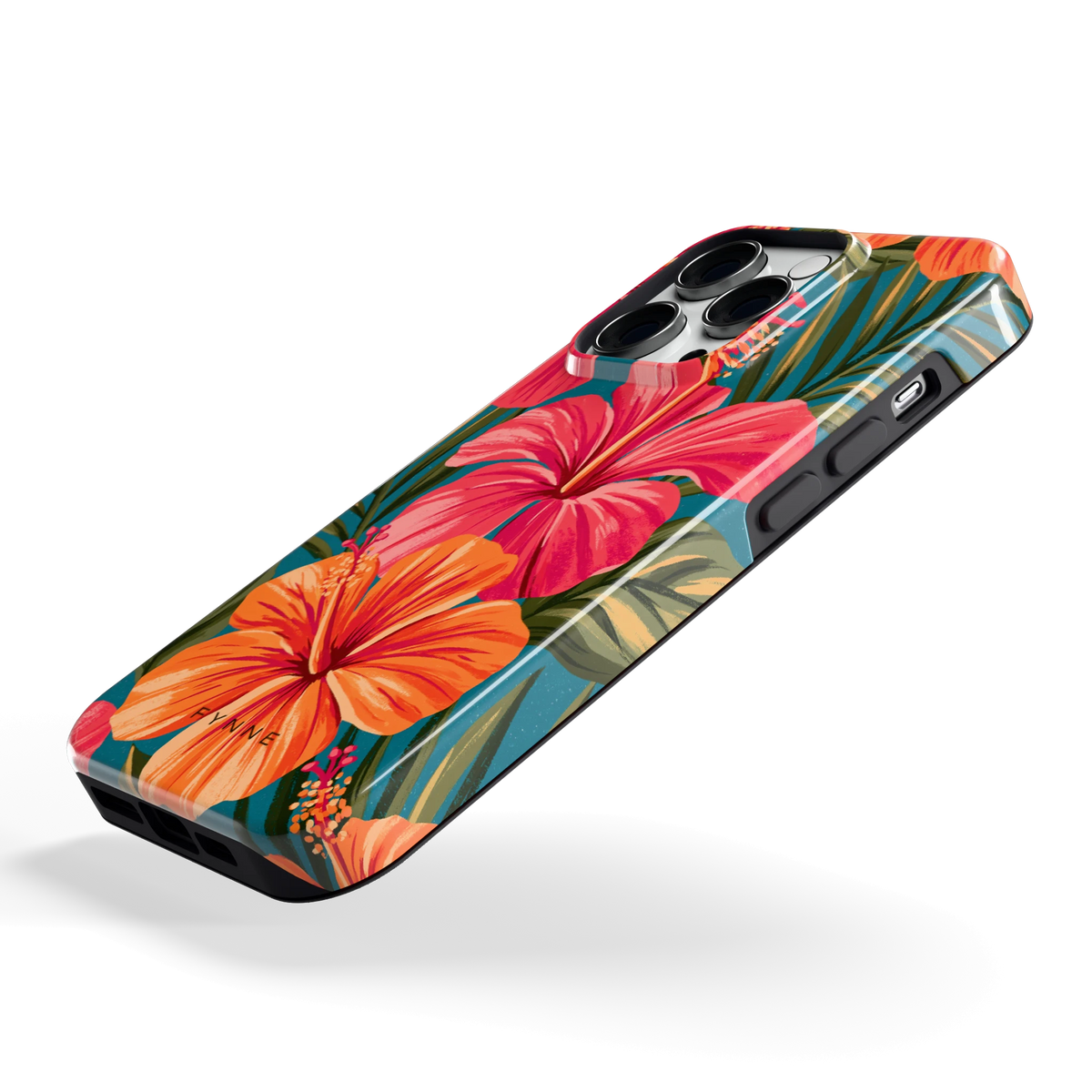 Hibiscus Paradijs hoesje voor iPhone 14 Pro, schuin