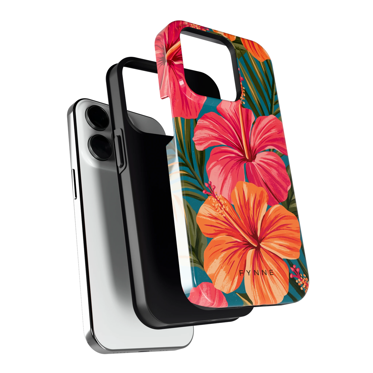 Hibiscus Paradijs hoesje voor iPhone 14 Pro, los van de telefoon