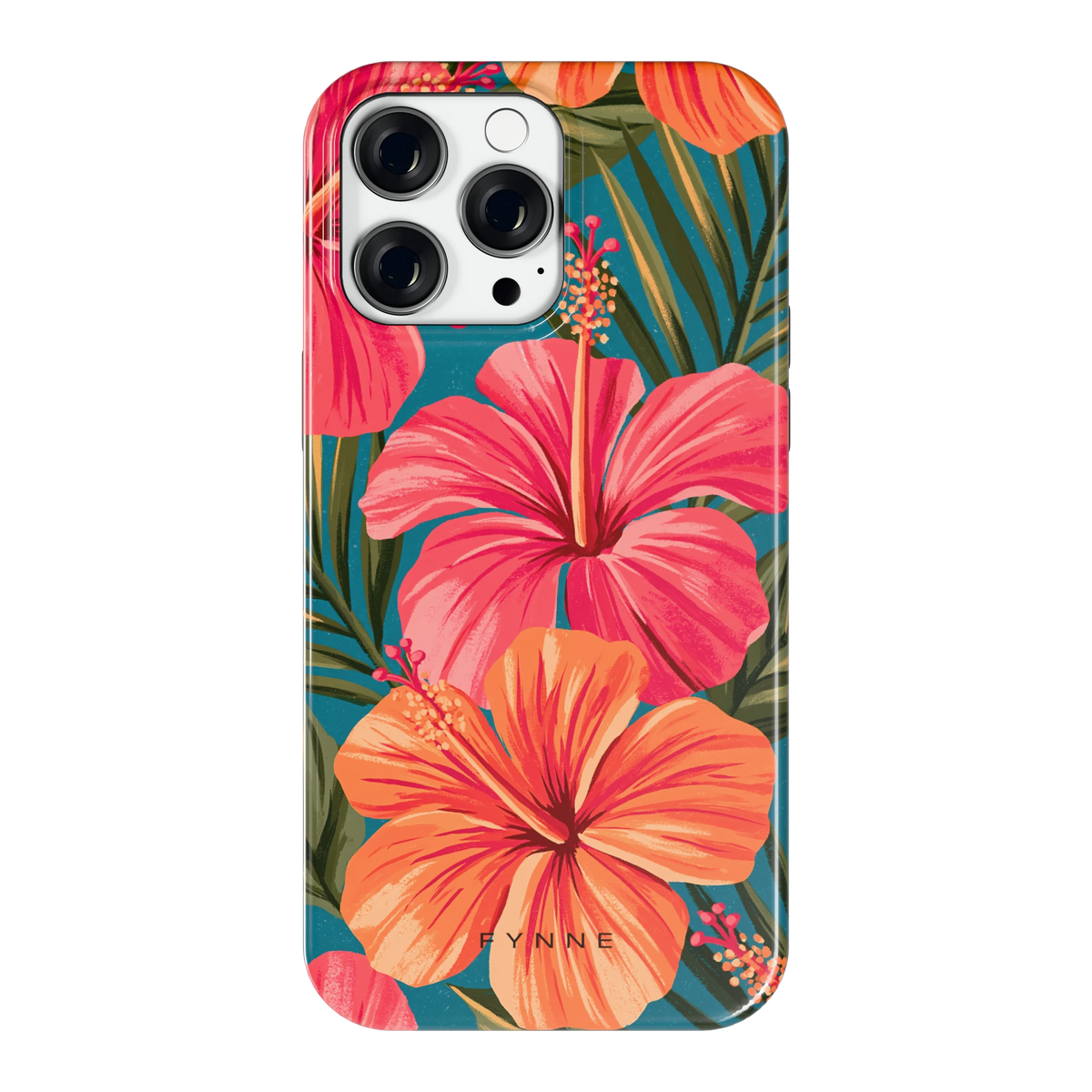 Hibiscus Paradijs hoesje voor iPhone 14 Pro Max, achterkant
