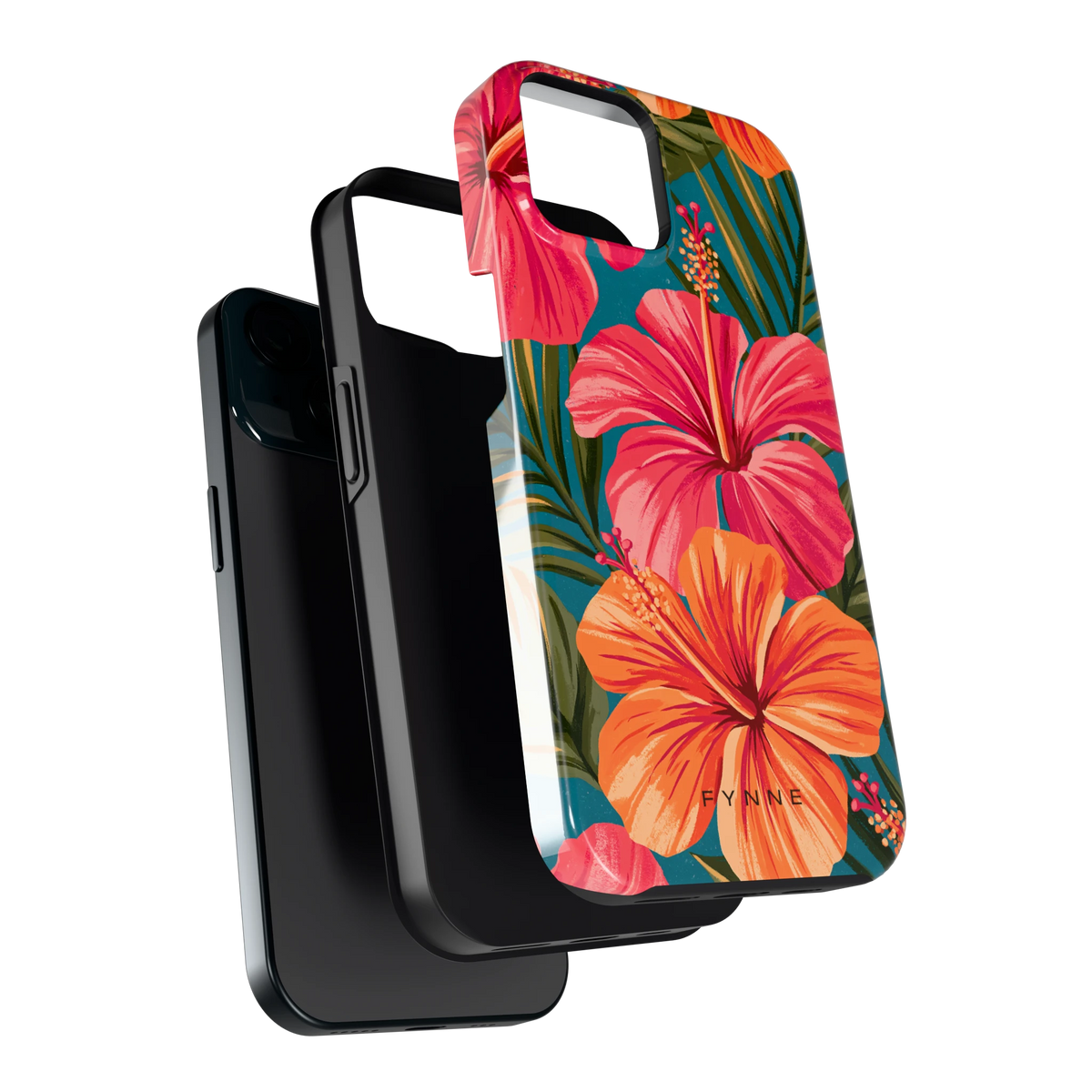 Hibiscus Paradijs hoesje voor iPhone 15, los van de telefoon