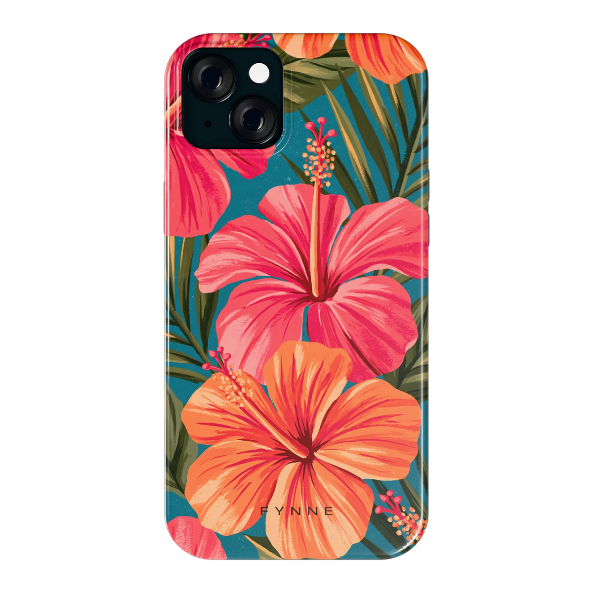 Hibiscus Paradijs hoesje voor iPhone 15 Plus, achterkant