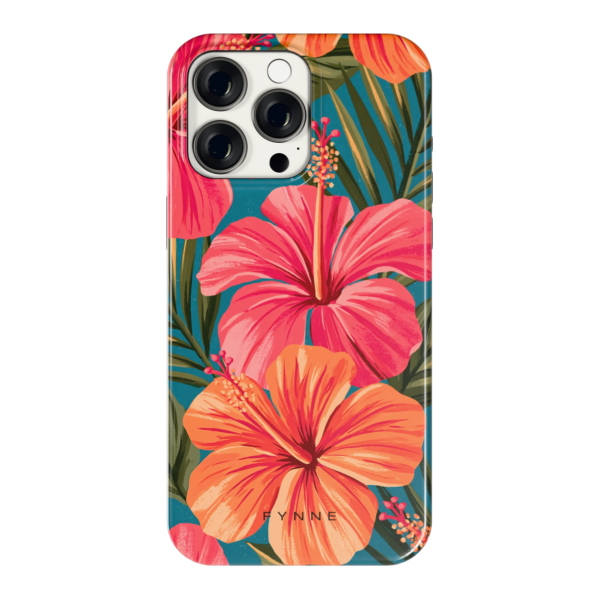 Hibiscus Paradijs hoesje voor iPhone 15 Pro Max, achterkant
