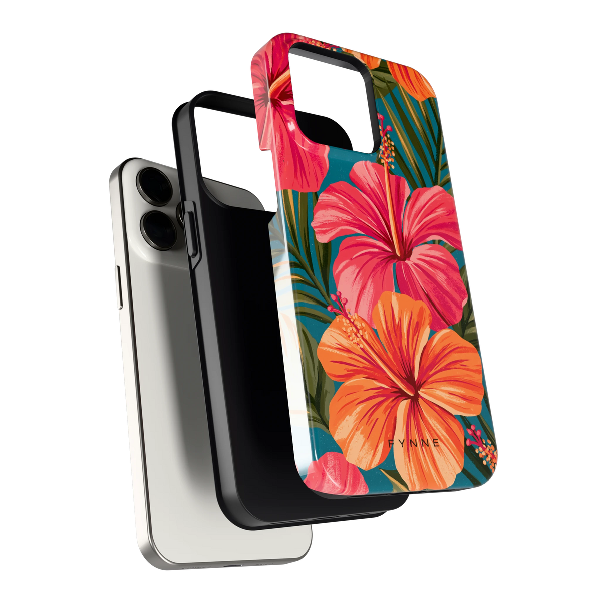 Hibiscus Paradijs hoesje voor iPhone 15 Pro Max, los van de telefoon